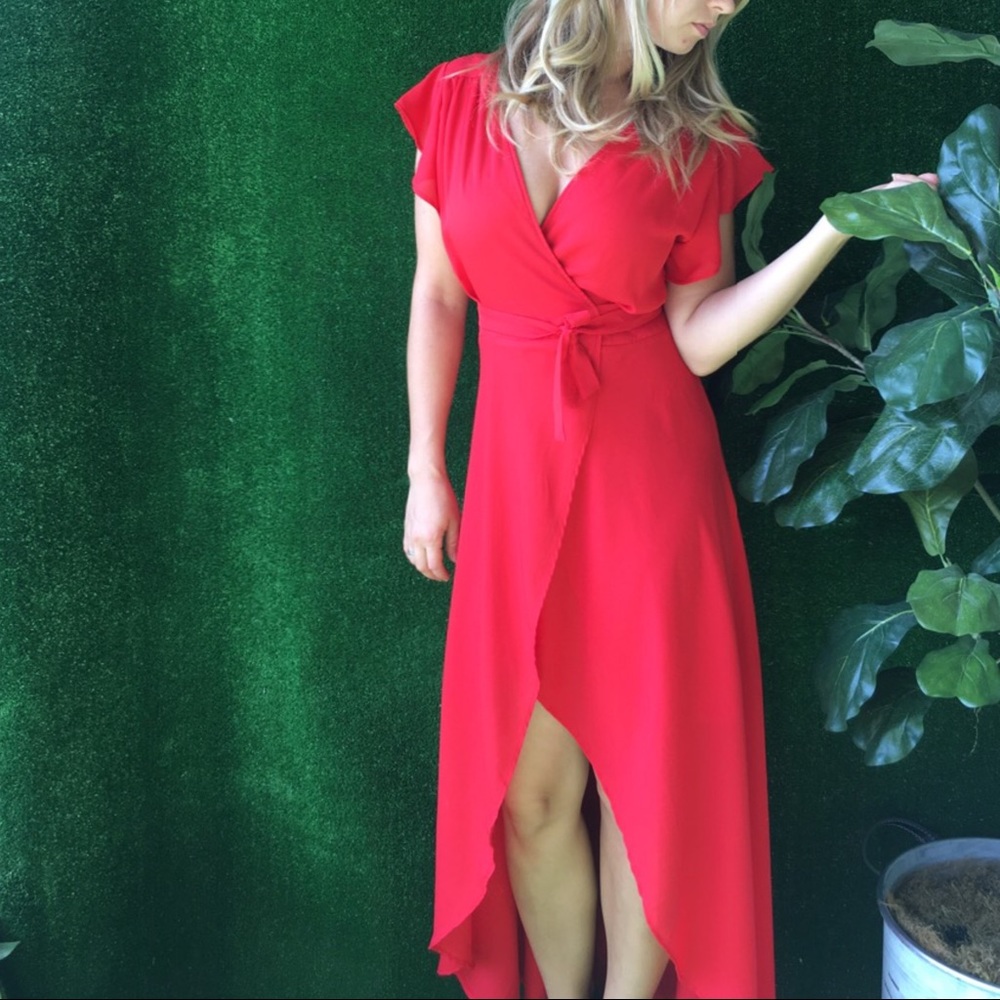 PPLA Red Flowy Dress